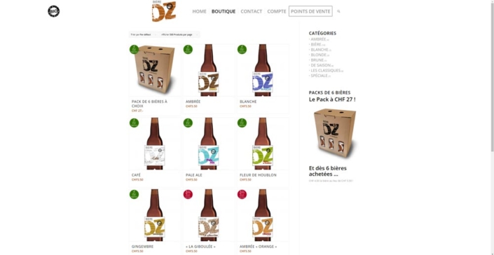 Bières d'Oz ecommerce